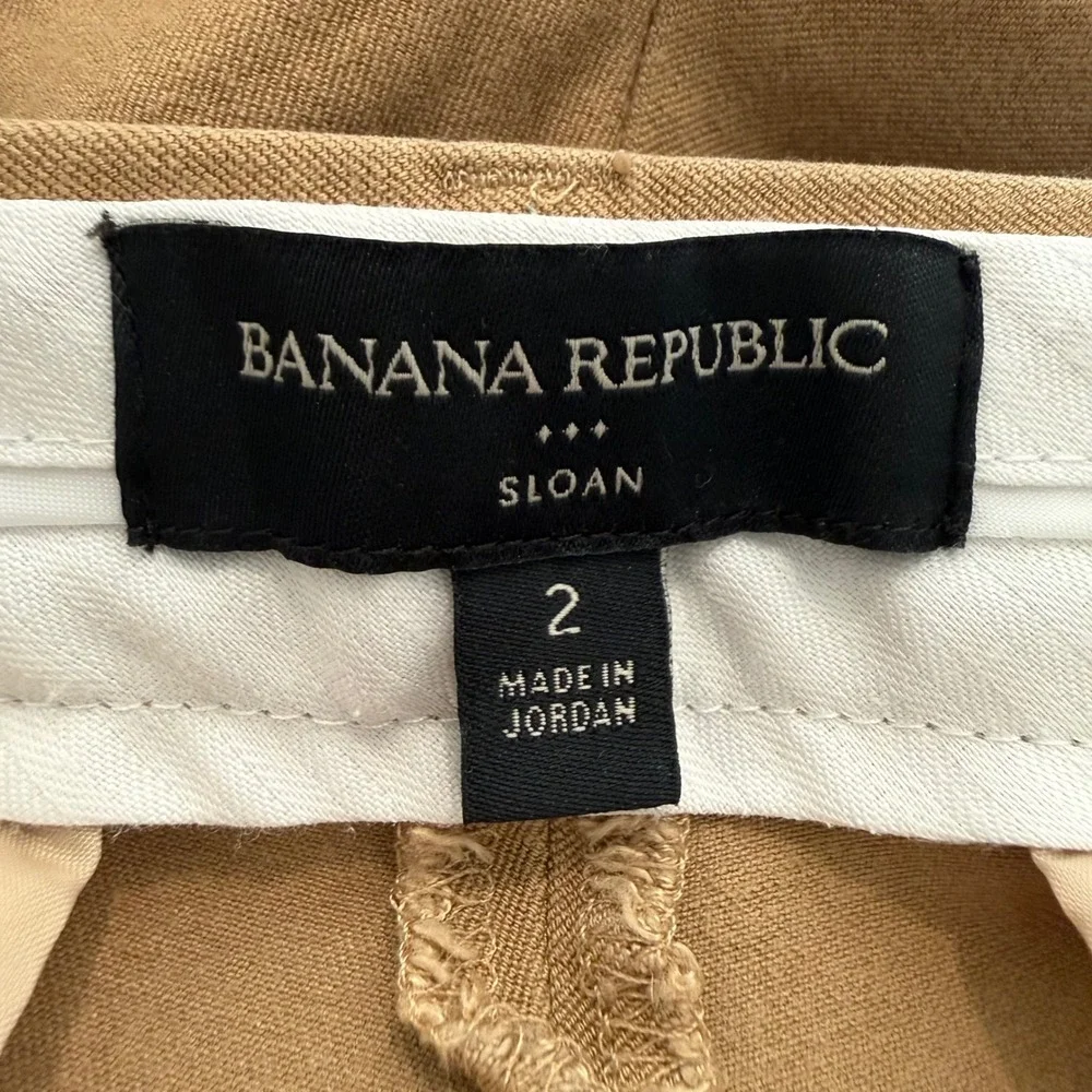 Banana Republic Sloan Tan Camel Slim Fit Mid Rise Ankle‎ Pants Womens Size 2
